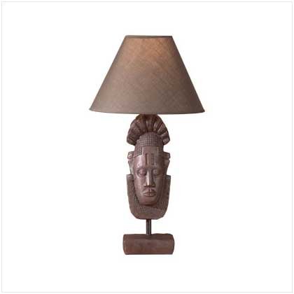 African Mask Lamp