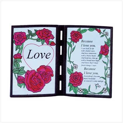 LOVE SIM. STAIN GLASS PLAQUE