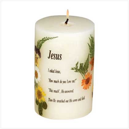 JESUS SCENTED DRIED FLOWERS CANDLE
