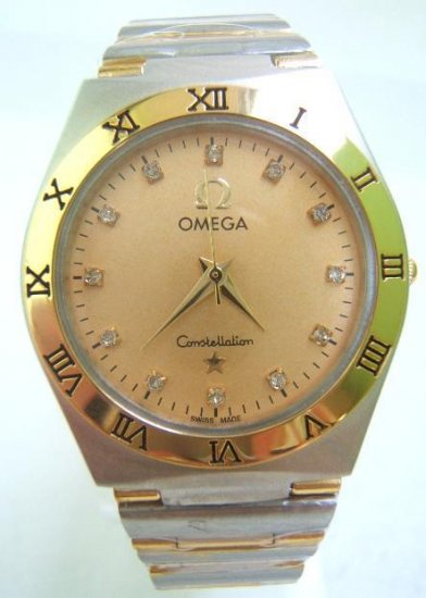 OMEGA Silver/ Gold DIAMOND luxury GENTS WATCH