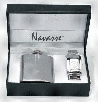 Men's Watch and Flask Gift Set