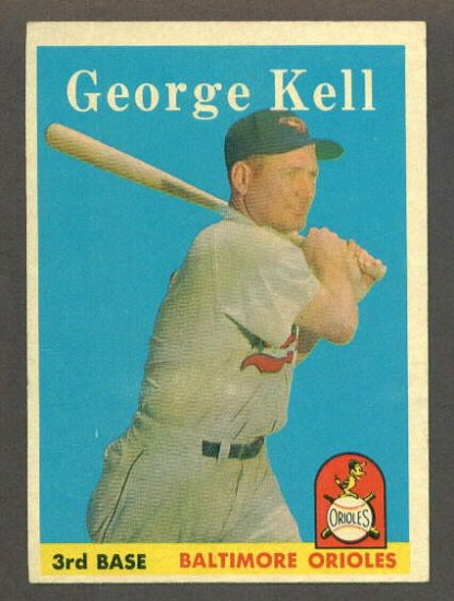 1958 Topps baseball set # 40 George Kell HOF Baltimore Orioles