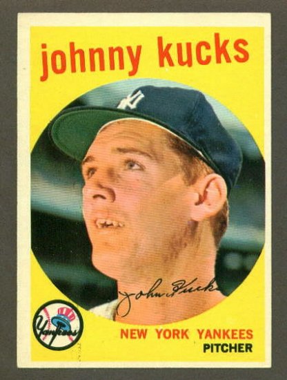 1959 Topps baseball set # 289 Johnny Kucks New York Yankees