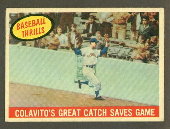 1959 Topps baseball set # 462 Colavito's great catch