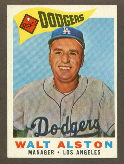 1960 Topps baseball set # 212 Walter Alston HOF Los Angeles Dodgers