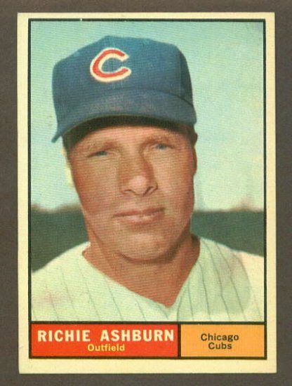 1961 Topps baseball set # 88 Richie Ashburn HOF Chicago Cubs