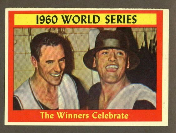 1961 Topps baseball set # 313 The Winners Celebrate