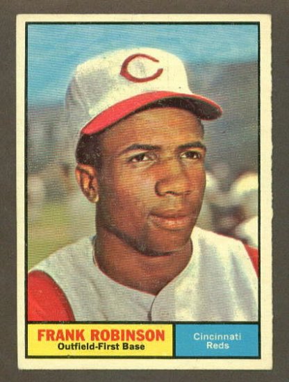 1961 Topps baseball set # 360 Frank Robinson HOF Cincinnati Reds