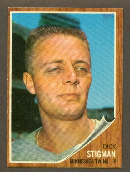 1962 Topps baseball set # 532 Dick Stigman Minnesota Twins