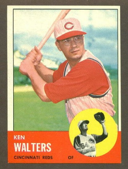 1963 Topps baseball set # 534 Ken Walters Cincinnati Reds