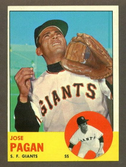 1963 Topps baseball set # 545 Jose Pagan San Francisco Giants