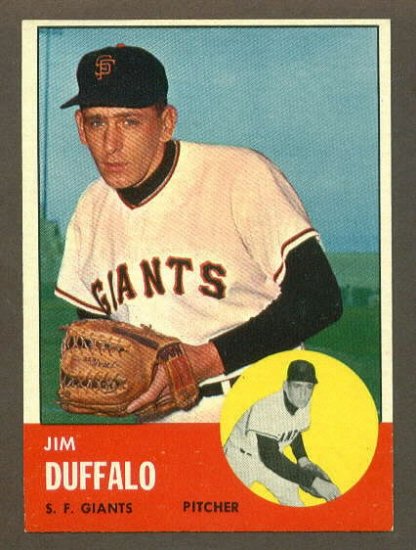 1963 Topps baseball set # 567 Jim Duffalo San Francisco Giants