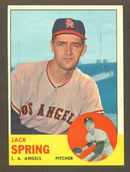 1963 Topps baseball set # 572 Jack Spring Los Angeles Angels