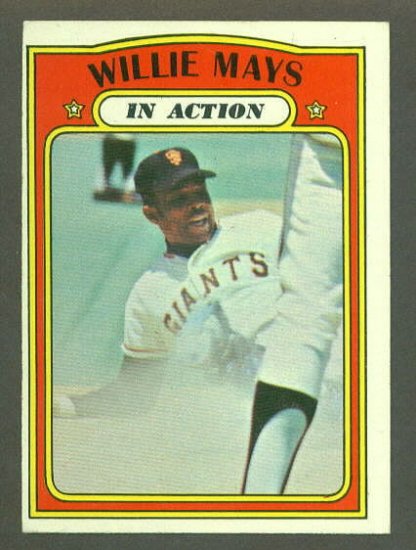 1972 Topps baseball set # 50 Willie Mays In Action HOF San Francisco Giants