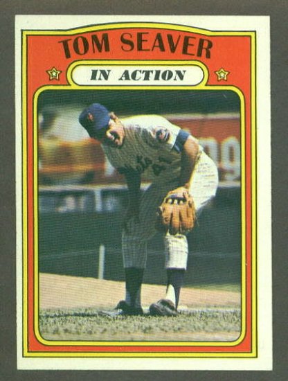 1972 Topps baseball set # 446 Tom Seaver In Action HOF New York Mets