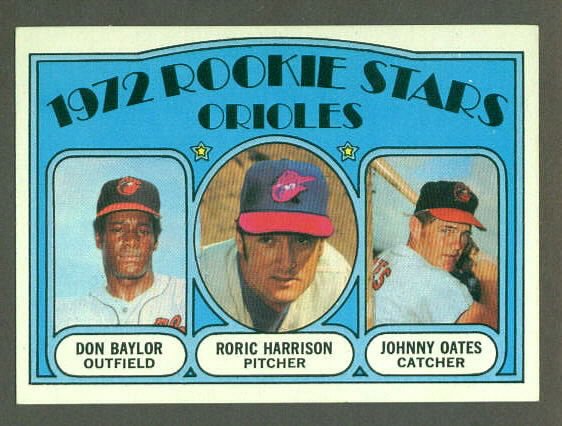 1972 Topps baseball set # 474 Baltimore Orioles Rookie Stars Baylor & Oates