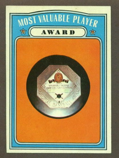 1972 Topps baseball set # 622 Most Valuable Player Award