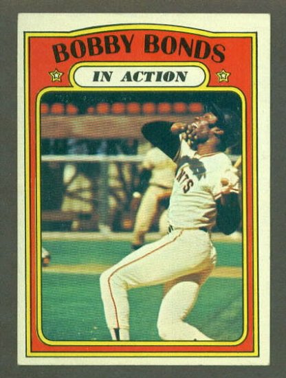 1972 Topps baseball set # 712 Bobby Bonds In Action San Francisco Giants