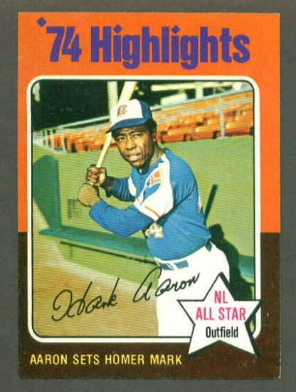 1975 Topps baseball set # 1 Hank Aaron Record Breaker HOF Atlanta Braves