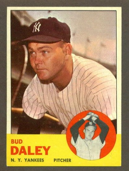 1963 Topps baseball set # 38 Bud Daley New York Yankees