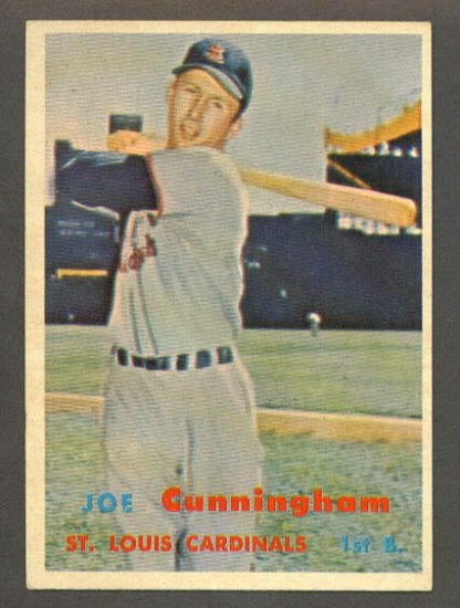 1957 Topps baseball set # 304 Joe Cunningham St. Louis Cardinals