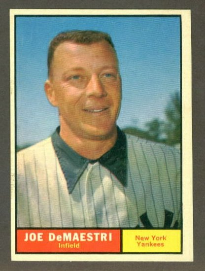 1961 Topps baseball set # 116 Joe DeMaestri New York Yankees