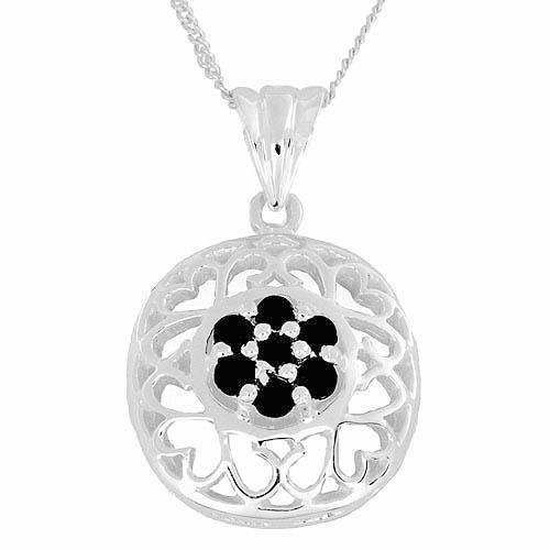 Genuine 1.05ctw Sapphire Necklace 925 Sterling Silver