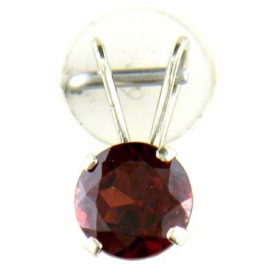 10k White Gold Garnet Pendant