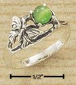 Sterling Silver Antiqued Butterfly Cat Eye Ring