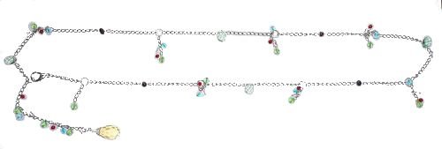 Genuine Garnet Czech Crystal Adjustable Belly Chain