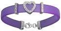 18K White Gold Plated Sterling Heart Rubber Bracelet HOT SELLER