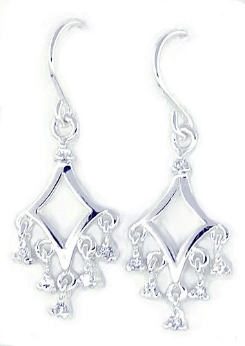 .10ct Diamond CZ Sterling Silver Dangle Earrings