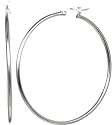 Platinum Clad 50mm Round Hoop Earrings