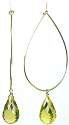 Lemon Quartz Teardrop 14kt Gold Drop Earrings