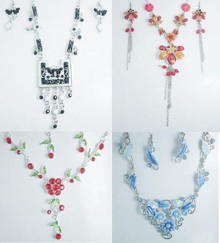 350 Sets of Color Stone Studded Fashion Earrings-Necklace Set LIQUIDATION