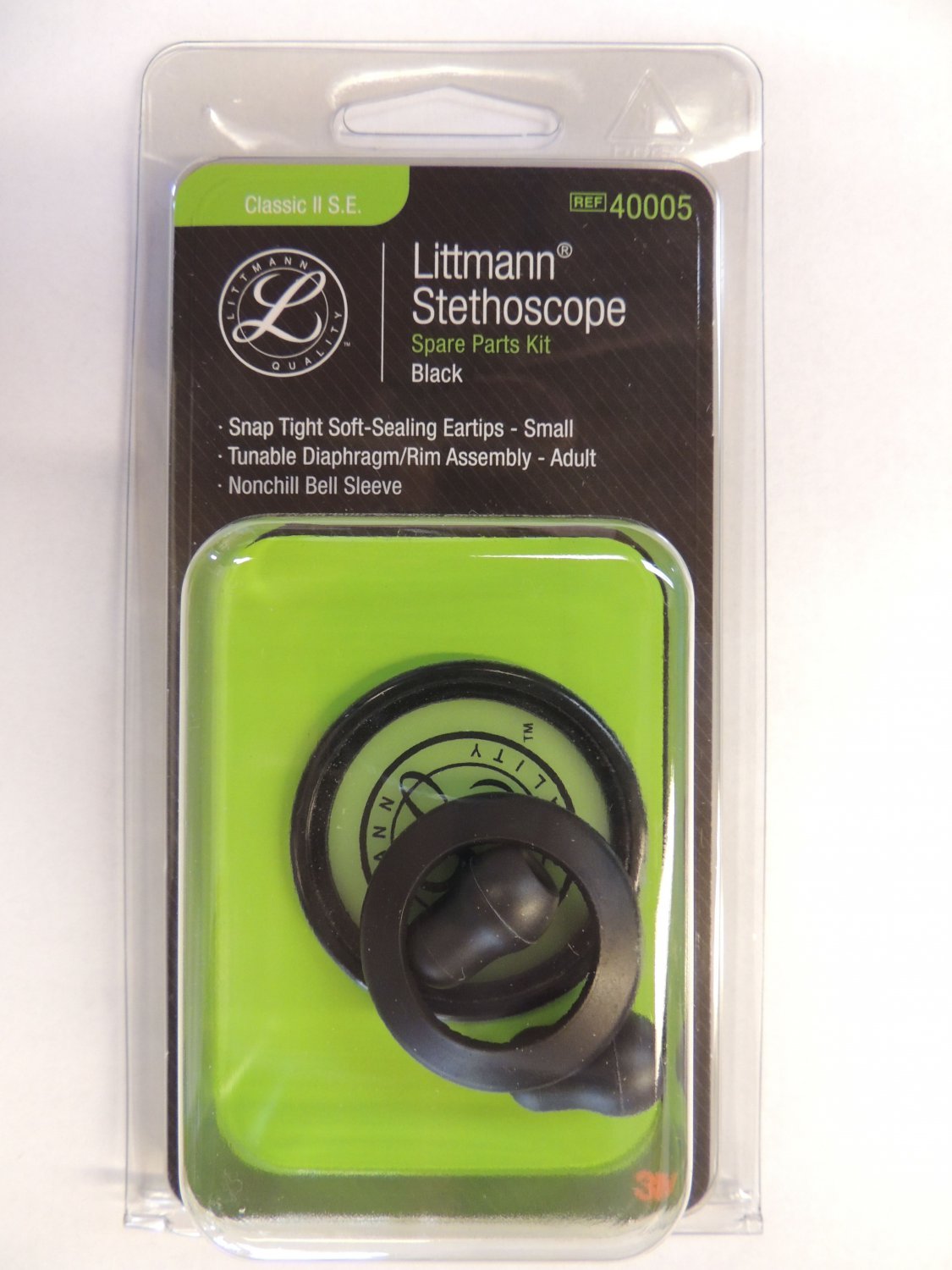 40005 3M LITTMANN Stethoscope Spare Parts Kit Classic II SE Black