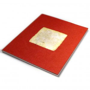 Handcrafted blank notebook diary sketching 7x8 scrapping journaling orange 38pp handmade paper