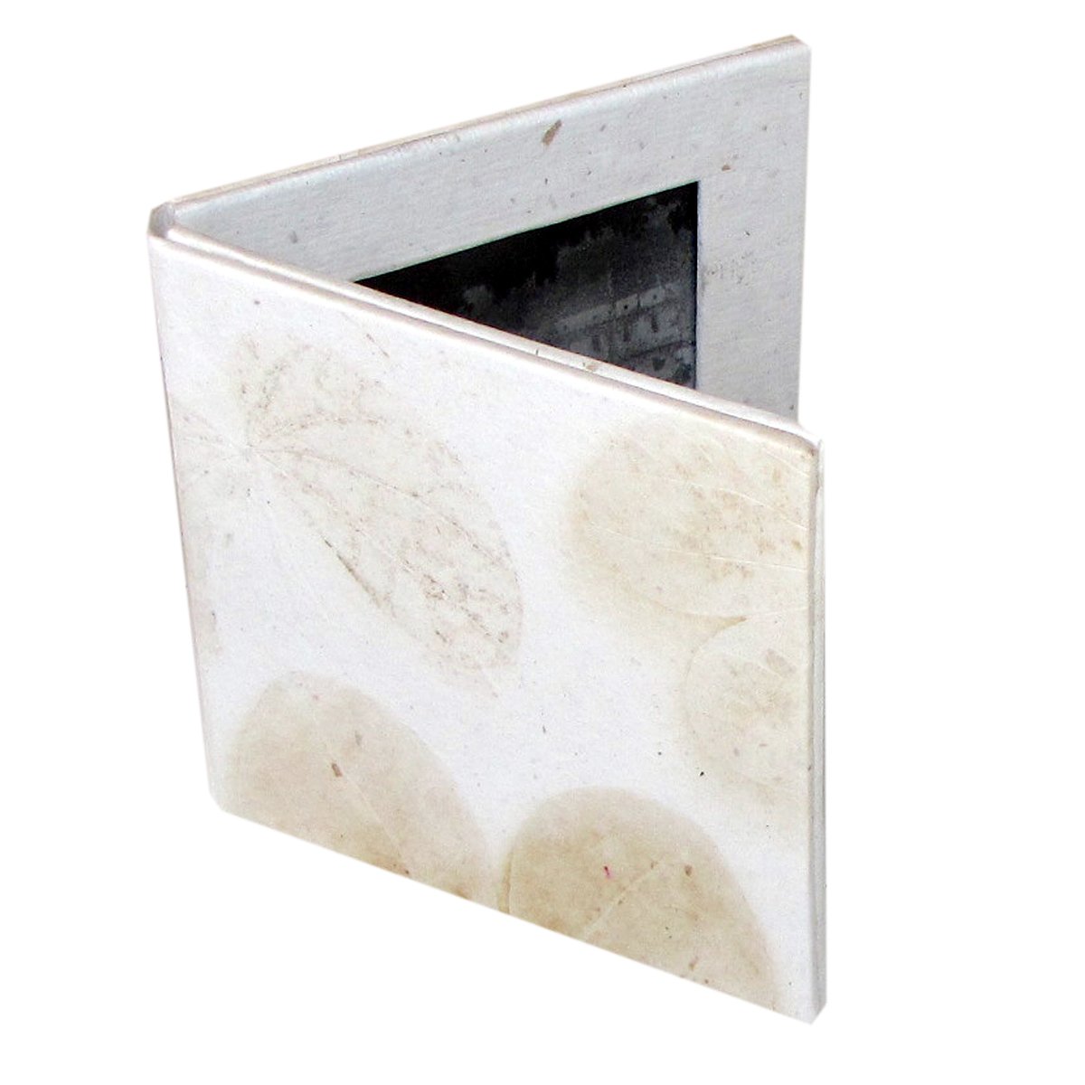 Double wedding picture frame 2.5x2.5 photos tree free handmade white leaf imprint paper