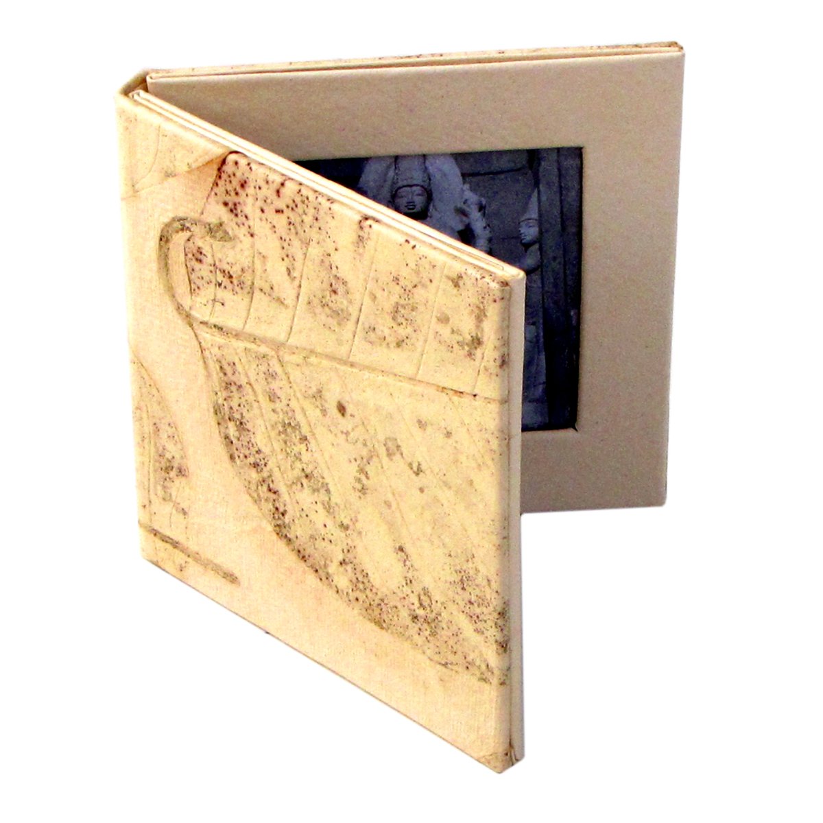 Handmade Decor Wedding Baby Photo Frame Double Folding 2 5x2 5 Handmade Decor Wedding Baby Photo Frame Double Folding 2 5x2 5 Natural Leaf Cream Paper Craft