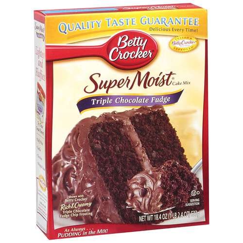 Betty Crocker Super Moist Triple Chocolate Fudge Cake Mix 184 Oz 