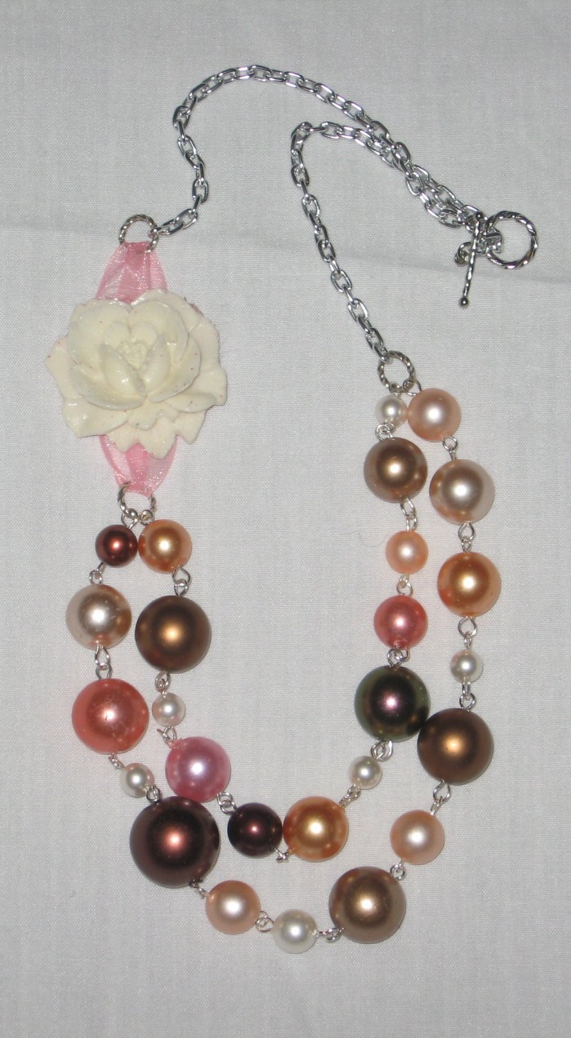 Pink and Brown Pearl Necklace