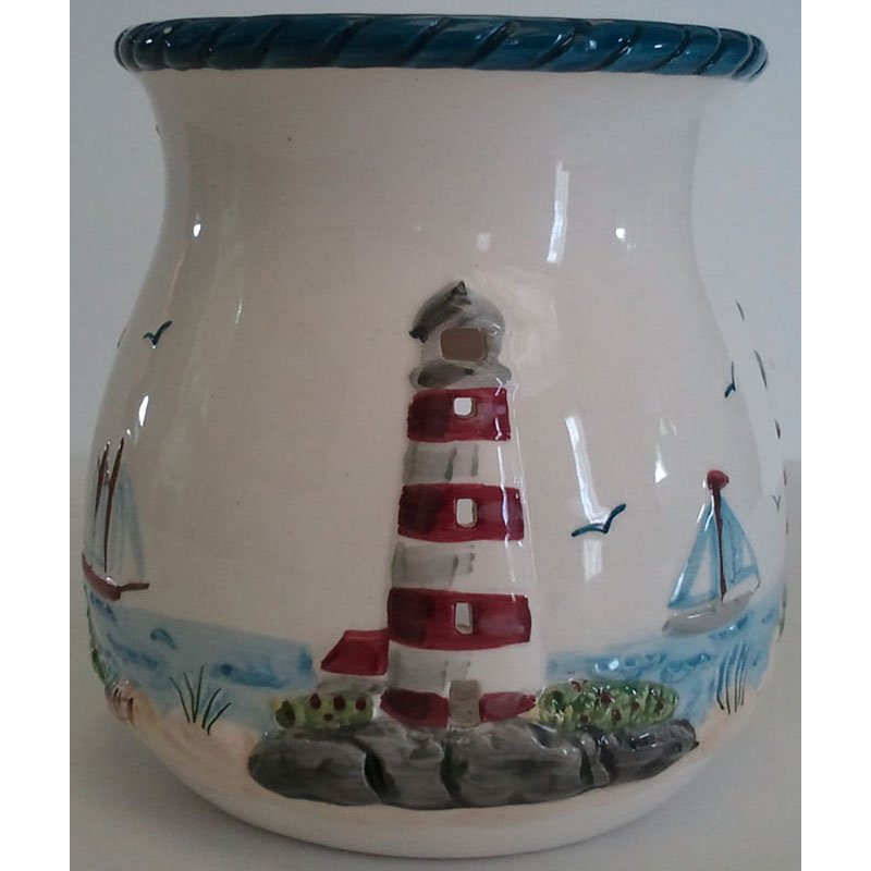 Nautical Seaside Lighthouse Yankee Candle Potpourri Simmer Pot Tart Warmer Burner Ceramic
