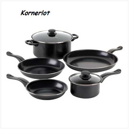 Seven Piece Black Nonstick Cookware