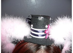 Mini Lolita Hat with Ears - Sailor (Green feathers)