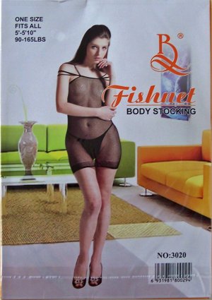 W3020 SEXY WOMEN FISHNET BODY TOP Black