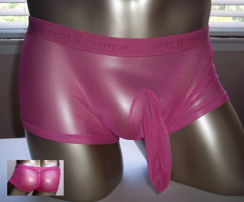 RG638B Hot Mens Mesh Trunk Boxer Brief Sleeve Rose