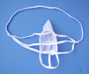 K348E Hot Mens String Pouch Wrap & Strap Up Tool Sheer Wear White