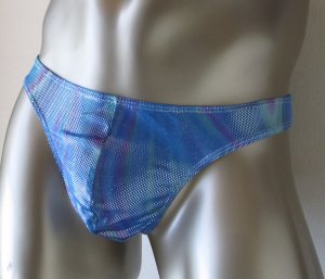 K393 Mens Sexy Thong Metallic Dots Texture Blue/purple