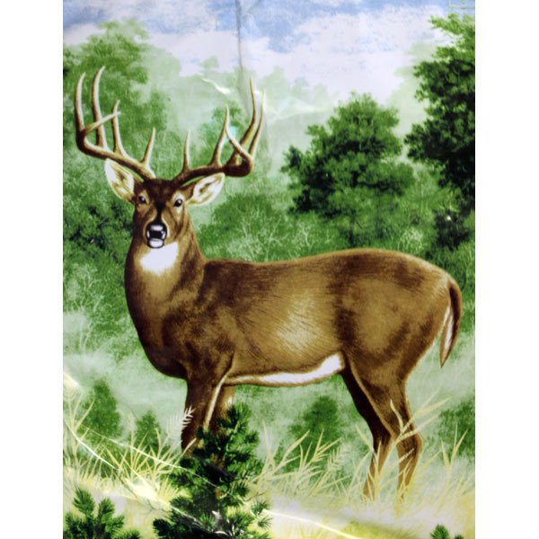 Deer Wild Animal Green Brown Blue Colorful Queen Mink Style Blanket