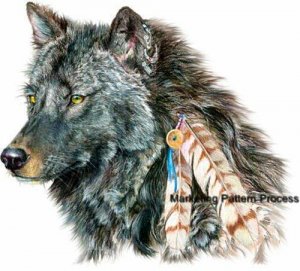 Artecy Cross Stitch. Wolf 3 Cross Stitch Pattern to print online.